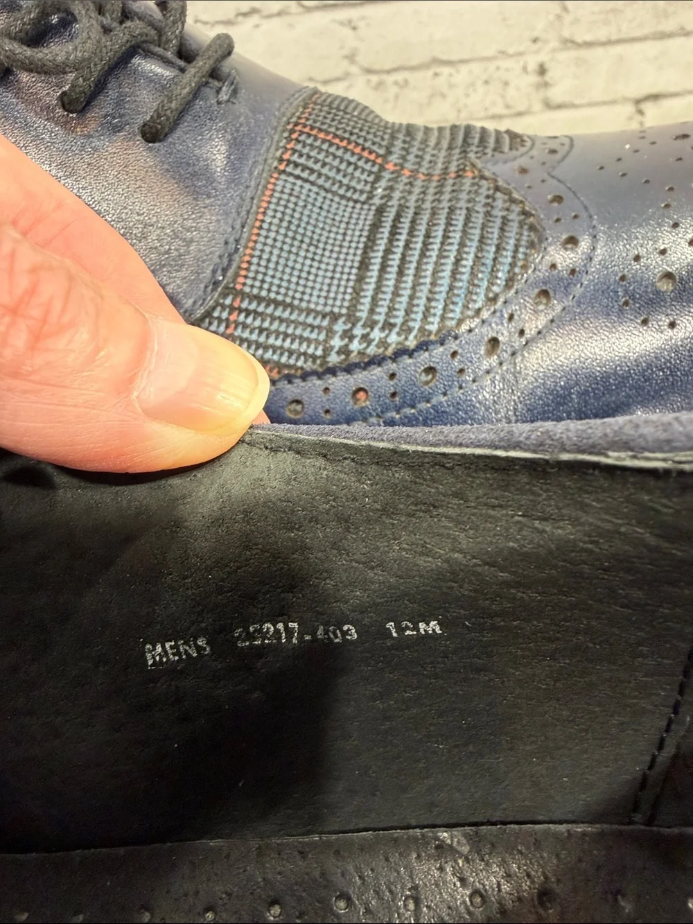 STACY ADAMS “Baxley” Ink Blue Leather & Suede Casual Wingtip Oxfords Mens 12M